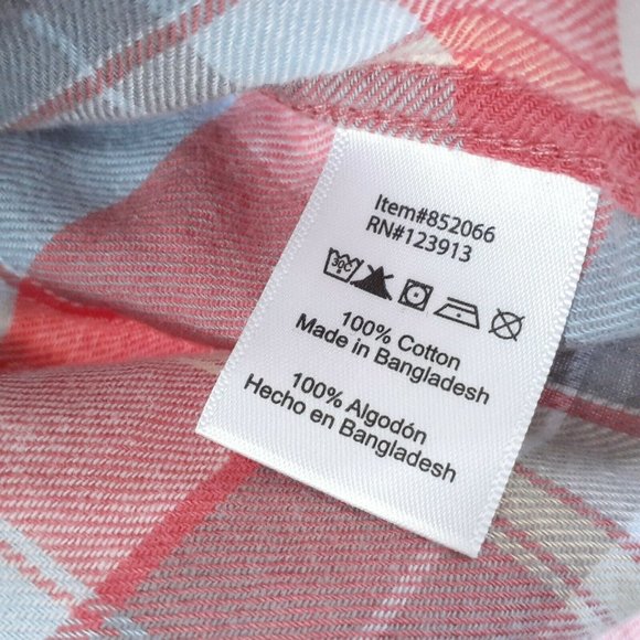 Jachs Girlfriend Womens Multicolor Collared Snap Flannel Button Up Shirt Size L - Picture 9 of 12